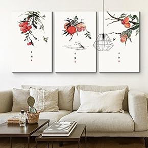 3 Panel Canvas Wall Art - Start Autumn, White Dew Grain in Ear Chinese Ink Paint Style 24 Solar Terms Series - Giclee Print Ready to Hang - 16"x24" x 3 Panels