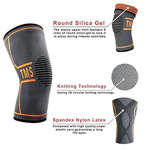 Sports Knee Compression Sleeve(1 pair)-Effective Support for Running ,Jogging,Biking ,Walking, Joint Pain and Arthritis Relief,Faster Injury Recovery - Thumbnail 2