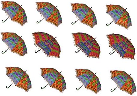 Rajasthani Handicraft Jaipur Embroidery Work Decorative Wedding Umbrella for Event Home Decor Party -Pack of 1