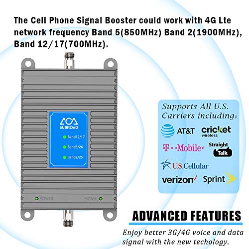 ATT Cell Phone Antenna Booster for Home GSM 3G 4G LTE Band 2/5/12/17 AT