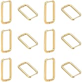 UNICRAFTALE 6 Pairs 18K Gold Plated Earrings for Women 20mm Long Stainless Steel Huggie Hoop Earrings Minimalist Rectangle Earring Trendy Square Hoop Geometric Earring for Jewelry Making