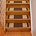 Millenium Stair Tread Treads Greek Key Design Indoor Skid Slip Resistant Carpet Stair Tread Treads Greek Key Design Machine Washable 8 ½ inch x 30 inch (Set of 13, Meander Brown)