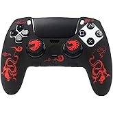 RALAN Dragon Silicone Controller Skins with 2 Thumb Gripsr Compatible with PS5 Dualsense Edge Controller Play Station 5 Accessories, Sweat-Proof Anti-Slip Cover Skin Protecto