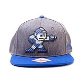 Capcom Mega Man Unisex Mega Buster & Logo Snapback Baseball Cap, One Size, Blue