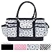Everything Mary Grey Geometric Deluxe Store and Tote - Storage Craft Bag Organizer for Crafts, Sewing, Paper, Art, Desk, Canvas, Supplies - High Quality Storage Organization with Handles for Travel