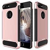 iPhone 8 Plus Case, iPhone 7 Plus Case, Mascheri Shock Absorbing Rugged Dual Layer Protective Scratch Resistant Hybrid Defender Cover Case for Apple iPhone 8 Plus / iPhone 7 Plus - Rose Gold