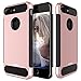 iPhone 8 Plus Case, iPhone 7 Plus Case, Mascheri Shock Absorbing Rugged Dual Layer Protective Scratch Resistant Hybrid Defender Cover Case for Apple iPhone 8 Plus / iPhone 7 Plus - Rose Gold