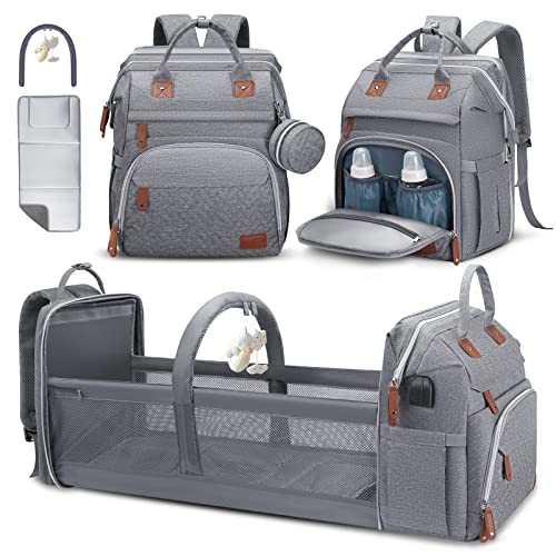Changing Pad Diaper Bag Backpack Grey Baby Diaper Bag Backpack