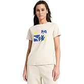 PUMA Womens Botanical Graphic Crew Neck Short Sleeve Casual Tops Casual - Purple