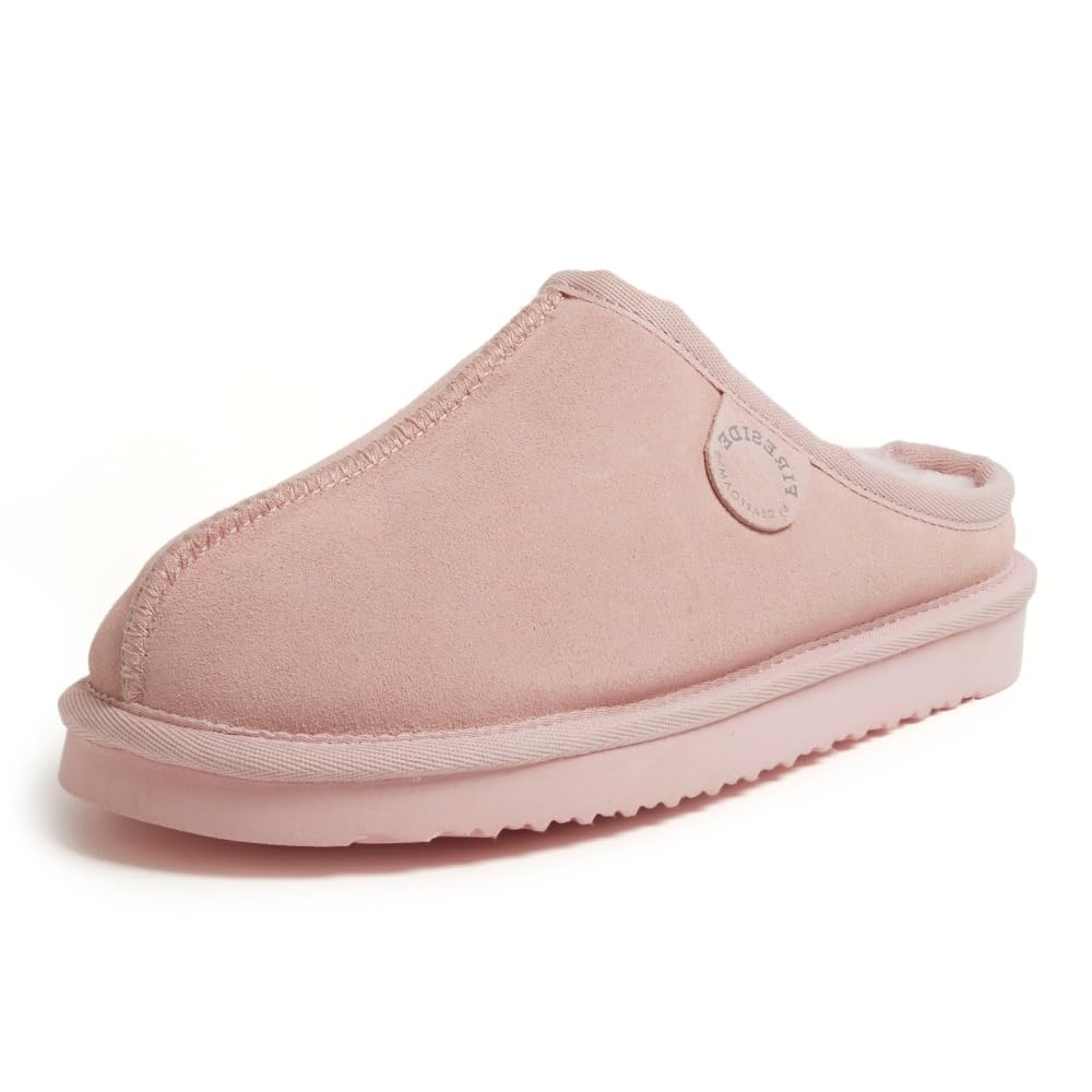 Dearfoams Women's Fireside Greta Genuine Shearling Indoor/Outdoor Clog, Pink, 10 Image