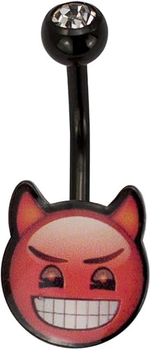 Amazon 絵文字ベリーリングピアス 赤い悪魔絵文字 楽しい顔文字面ベリーバナナ ステンレススチールベリーボタンリング 14ゲージ 7 16 バーベル長 公式ライセンス ボディピアス 通販