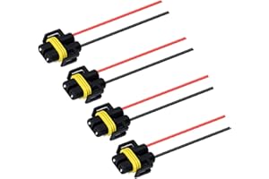 BlyilyB 4-Pack H11 H8 880 Headlight Female Sockets Adapter for LED Xenon Headlight Fog Light Bulbs