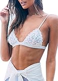 Wink Gal Women's Sexy Lingerie Thin Band Bralette Full Lace Bra Top