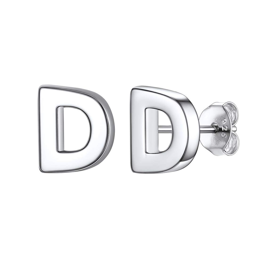 ChicSilver Monogram Letter D Earring Studs 925 Sterling Silver Minimalist Name Jewelry for Women — image 1