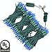 YULETIME 200 Count Blue LED Christmas Lights, 66 Feet Green Wire UL Certified Commercial Grade Holiday String Light Set (Blue)