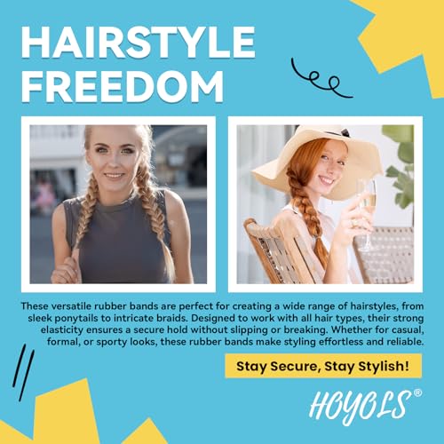 HOYOLS Clear Hair Ties, 1500pcs Mini Clear Elastic Hair Bands for Girls Women, Small Rubber Bands for Ponytails Braids Hairstyles, No Damage Hair Elastics, 1 Inch TPU