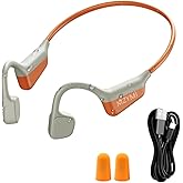MZYMI Bone Conduction Headphones, Wireless Bluetooth 5.4 Open Ear Headphones,with Mic,15H Playtime,IPX6 Waterproof Sports Headset,for Running,Cycling,Workouts, Outdoor Sports (Orange)