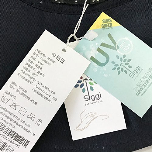 Siggi Womens Summer Bucket Boonie UPF 50+ Wide Brim Sun Hat Cord Cap Beach Accessories Navy, OS