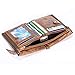 SHAKARAKA Men's Wallet RFID Blocking Minimalist Vintage Cowhide Leather Wallet with Double Zipper Pocket for Men