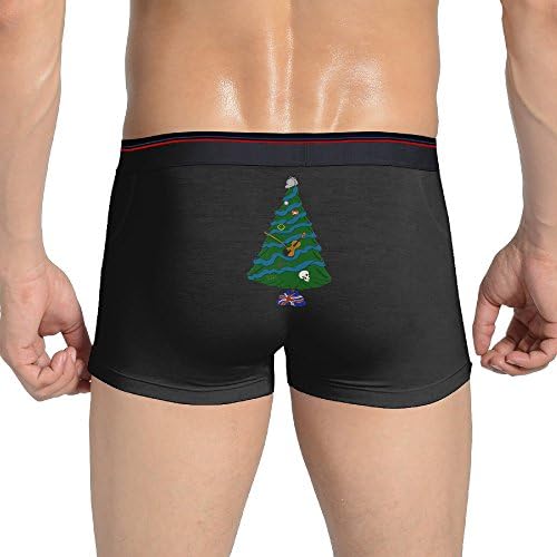 SSSB Men's Sherlockian Christmas Sexy Seamless Stretchable Boxer Underwear Panties Brief Black L