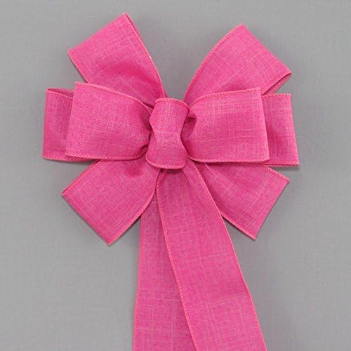 Hot Pink Rustic Wreath Bow - Spring Easter Bow by Package Perfect Bows – Made in USA (8 inch bow)