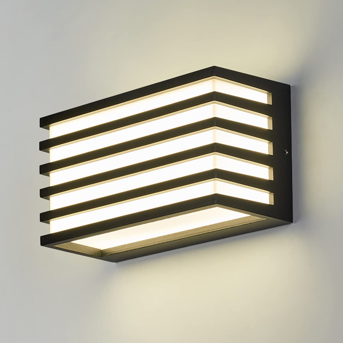 Dr.lazy 12W Led Wall Lamp Outdoor LED Wall Sconce IP65 Waterproof Wall Lighting Aluminium Modern Outside Wall Lights for Terrace, Garden, Hallway, Balcony, Porch (Black/Natural White)