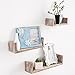 MyGift Torched Wood U Shaped Floating Shelves - Wall Mounted Office, Kitchen, Living Room Display Shelf, Set of 3
