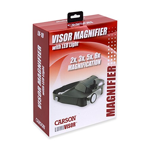 51XJzvJlz6L Carson LumiVisor Head Magnifier - Head Visor with LED Lighted Magnifier (2x/3x/5x/6x) (LV-10) - Image 4