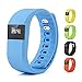 LONSUN TW64 Smart Watch Bluetooth Bracelet Call Remind Remote self-timer Smart band Calorie Counter Wireless Pedometer Sport Sleep Monitor Activity Tracker For Android IOS Phone (Blue)