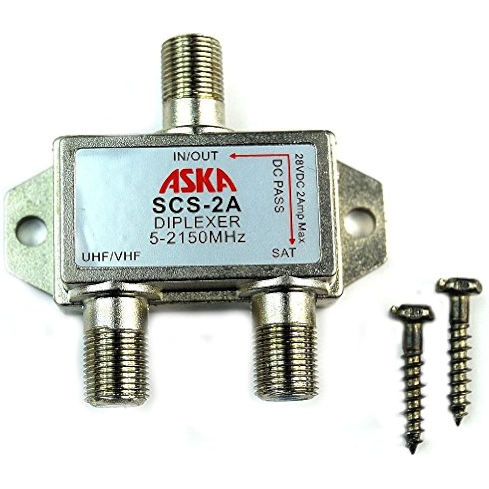 Two Heavy Duty Diplexer 2 Way Splitters Satellite Cable TV Dish