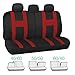 Monaco Canvas Seat Covers for Car SUV - Sporty Racing Style Stripes Black & Ruby Red