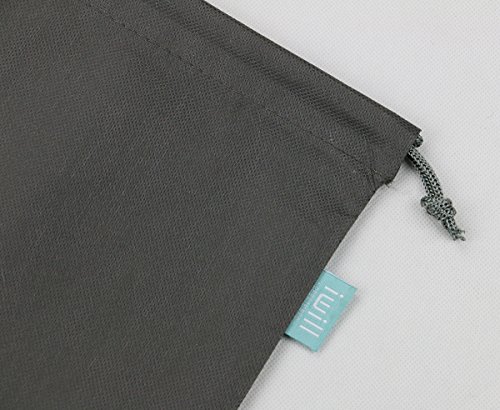 iwill CREATE PRO 1510.5", Drawstring Shoe Bag for Women, Kids Shoes, Dust Proof Shoe Storage Bags for Travel Luggage, Dark Grey, Pack of 5 - Thumbnail 4