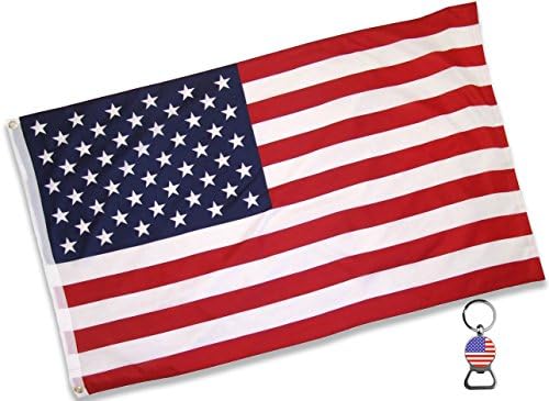 Eugenys American Flag (3x5 Feet) - 100% Super Polyester Material - With FREE Bonus - Large US USA Flag With Brass Grommets - Perfect Banner For Hanging Indoor/Outdoor