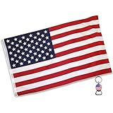 American Flag (3x5 Feet) - 100% Super Polyester Material - With FREE Bonus - Large US USA Flag With Brass Grommets - Perfect Banner For Hanging Indoor/Outdoor by Eugenys