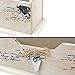 MyGift Whitewashed Wood Office Desktop Letter Mail Sorter, Decorative 2 Compartment Desk Stationery Organizer with Metal Heart Ornament