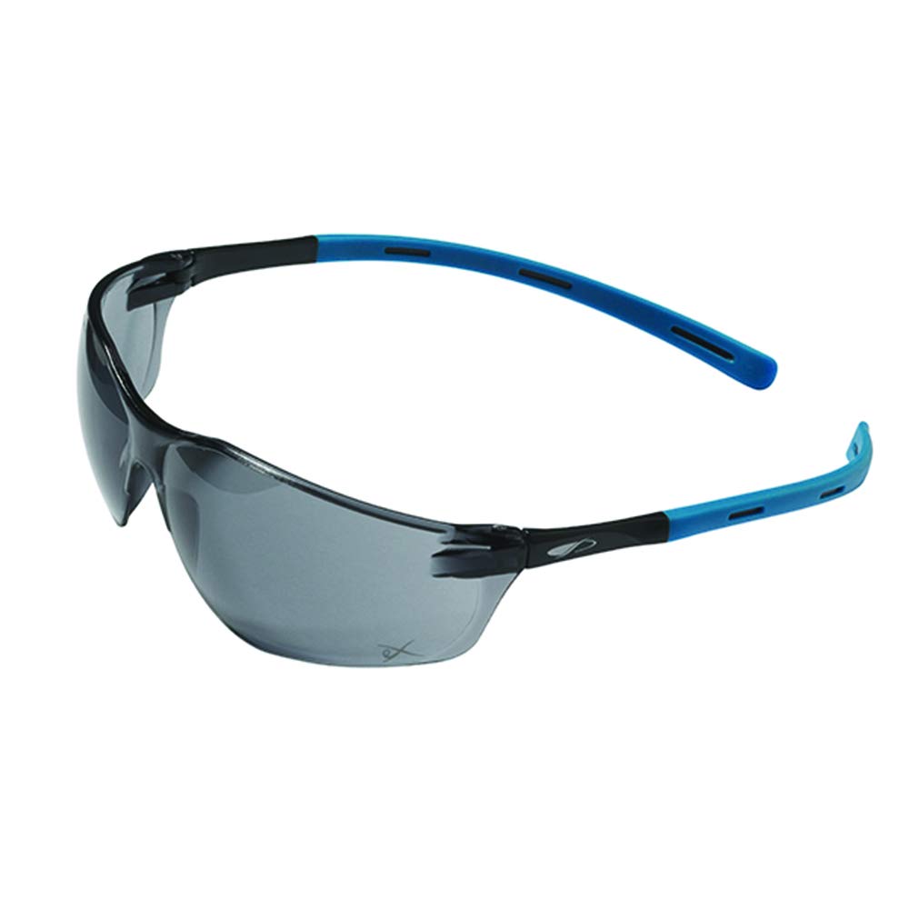 JSP Rigi Safety Spectacle Black Blue Temples Smoke Lens (1RIG23SKN)