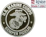 Aluminum Grave Marker Marine Corps, Cemetery Memorial Flag Holder, Veteran Plaque, Made In USA