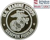 Gettysburg Flag Works Aluminum Grave Marker Marine Corps, Cemetery Memorial Flag Holder, Veteran Plaque, Made In USA