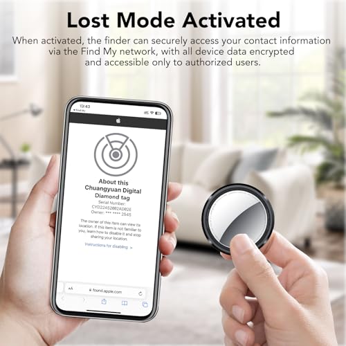QCOQ Air Tracker Tags-4 Pack | Bluetooth Trackers Work with Apple Find My (iOS Only) with Mini Protective Case/Keychain/Lanyard, Item Finders for Luggage/Key/Suitcases, Replaceable Battery, Black