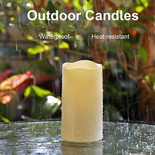 Amagic 5" x 3" Outdoor Waterproof Flameless Candles Set of 6, Battery
