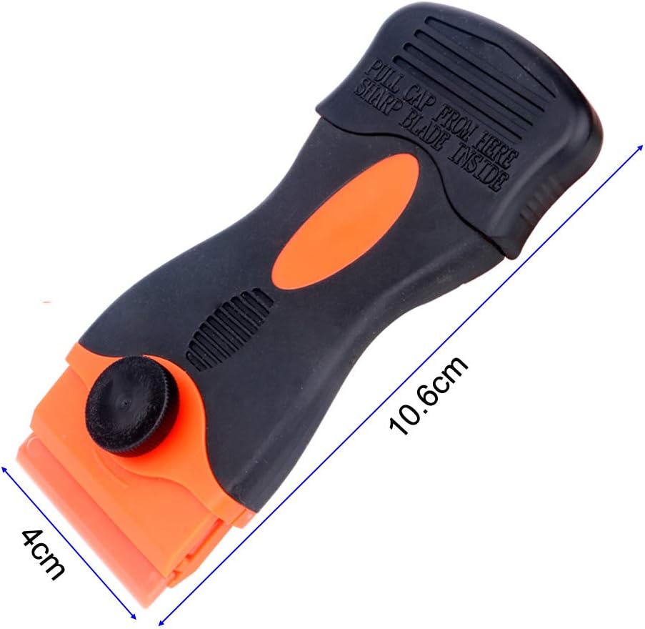 Gebildet Glass Scraper with 25pcs Plastic Safety Blades, Car Sticker ...