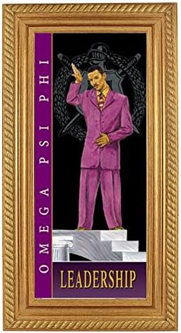 Leadership: Omega Psi Phi by Johnny Myers (20x8 inches - Gold Frame)