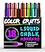 Liquid Chalk Markers - Set of 18 Reversible Tip Paint Pens Vivid Bright Neon Colors and White , 6mm Dual Tip