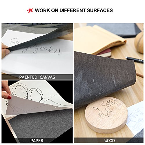 Carbon Paper, UnityStar 105 Sheets Graphite Transfer Paper Tracing Paper for Wood Paper Canvas Metal Painted Artists, Black(9 x 13 inch)