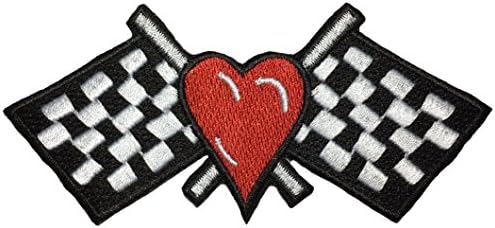 Love racing size 2.25 x 4.5 inch biker heavy metal Horror Goth Punk Emo Rock DIY Logo Jacket Vest shirt hat blanket backpack T shirt Patches Embroidered Appliques Symbol Badge Cloth Sign Costume Gift