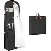 Zilink 72" Wedding Dress Garment Bag Dress Bags for Gowns Bridal Dress Travel Bag with 12”Gusseted and Accessory Pockets for Wedding Dress, Puffy Gowns [Upgraded Version]