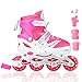 Tuko Adjustable Inline Skates for Girls with Protective Pads (Little kid 12M/13M/1M)