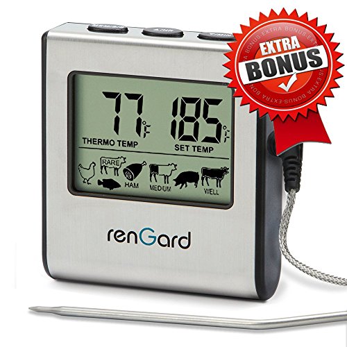 RenGard RG-16 Cooking Digital Meat Probe Thermometer with 