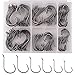 Bassfront 156Pcs Circle Hooks 2X Strong Offset Point Fishing Hooks, 90 pcs Octopus Inline Point (Not Offset) Straight Eye Circle Hooks, in Assorted Sizes Tackle Box