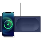 elago Charging Tray Compatible with MagSafe Charger, Compatible with iPhone 16/15/14/13/12, AirPods Wireless Case and Other Wireless Charging Devices [Jean Indigo] [Charging Cable Not Included]